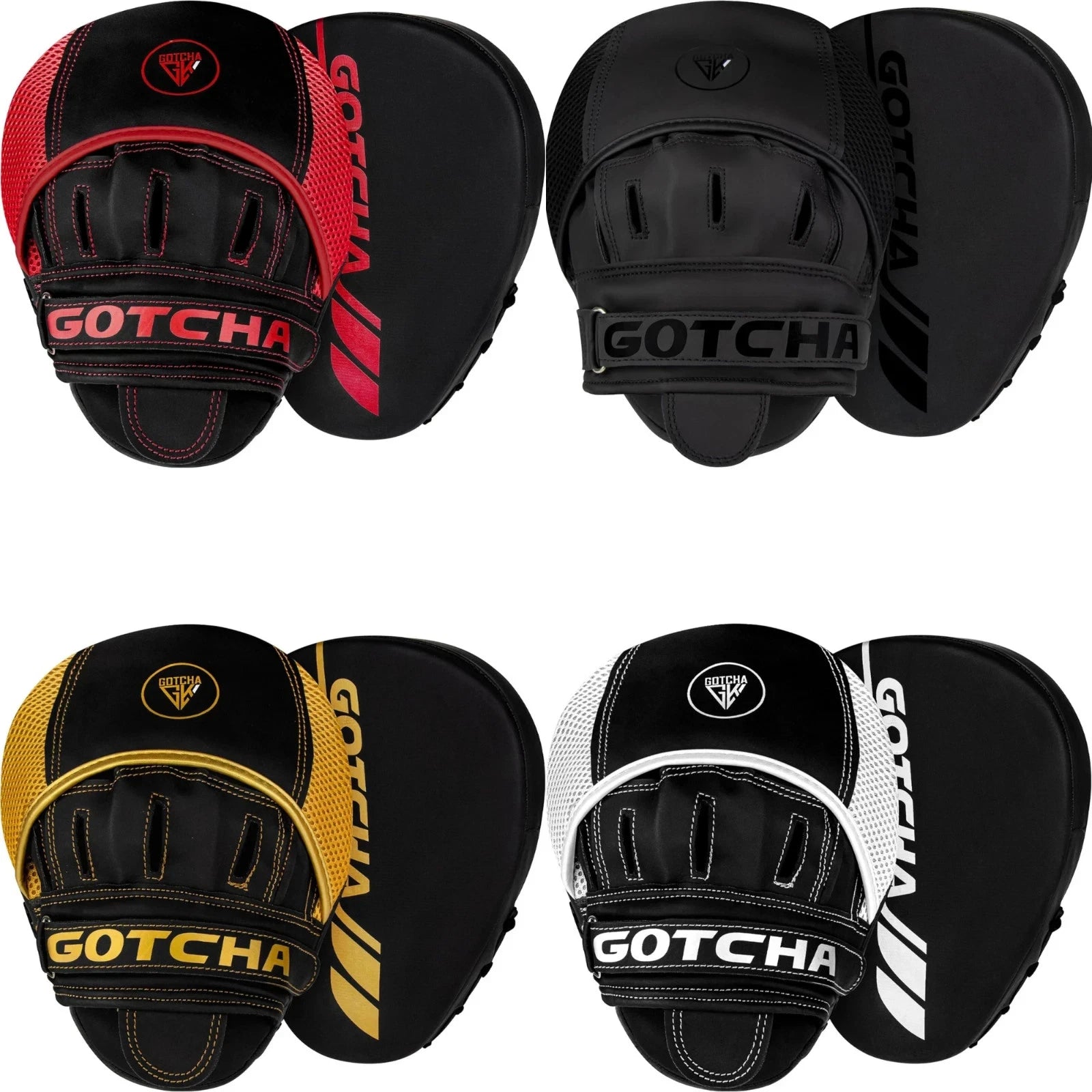 GotchaKart Boxing Focus Pads |Curved Maya Hide Leather Punch Mitts for MMA Training