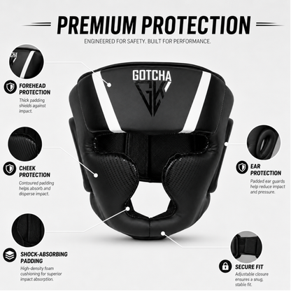 GotchaKart Boxing Headguard for Sparring, MMA, Muay Thai & Kickboxing Headgear