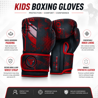 GotchaKart Kids Boxing Gloves 4oz & 6oz for Sparring, Muay Thai & Kickboxing
