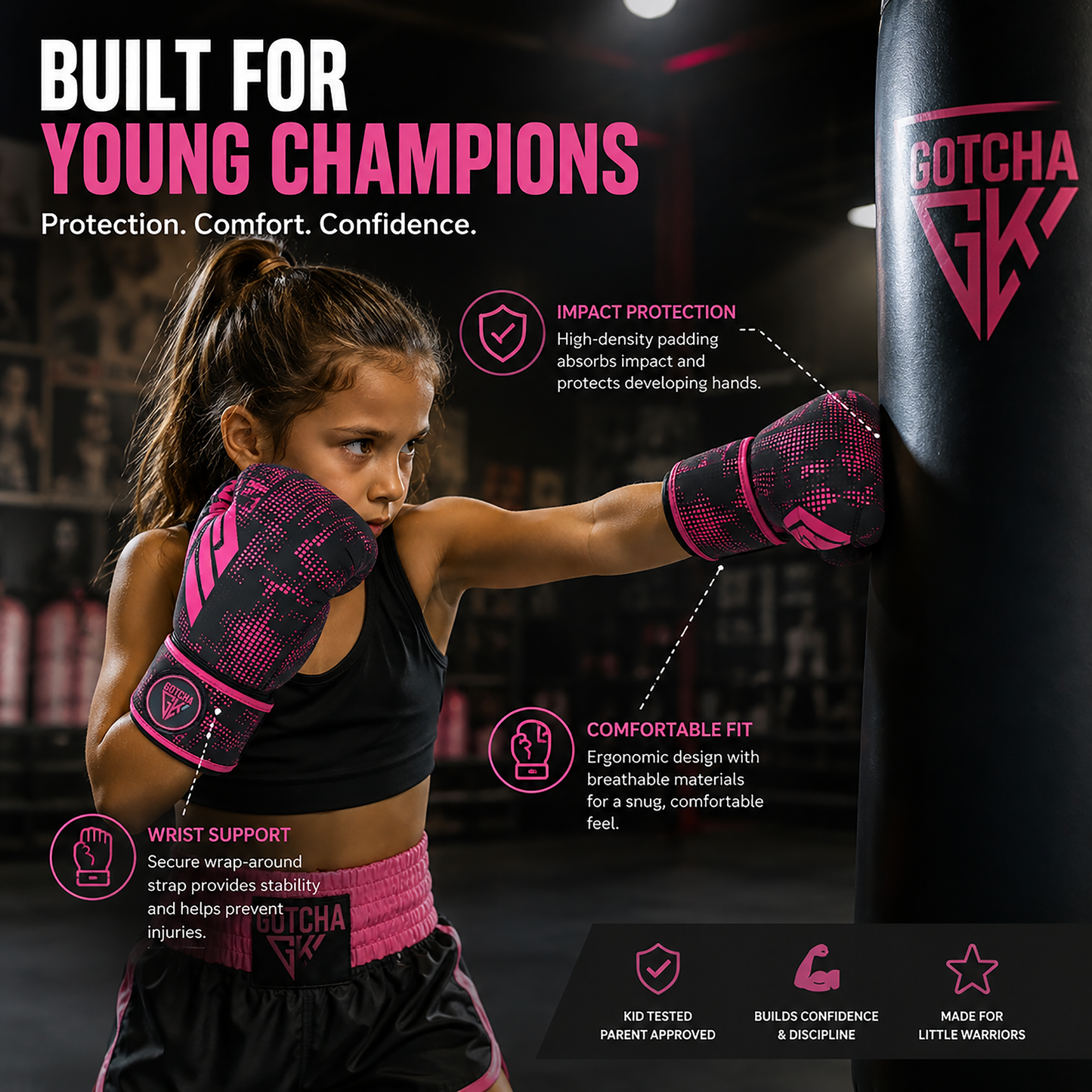 Kids Boxing Gloves - 4oz & 6oz Maya Hide Synthetic Leather - Junior Training Punching Bag Gloves - Sparring Kickboxing Muay Thai MMA Boxing Gloves for Boys & Girls