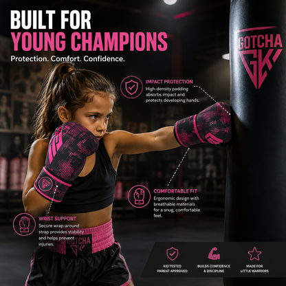 Kids Boxing Gloves - 4oz & 6oz Maya Hide Synthetic Leather - Junior Training Punching Bag Gloves - Sparring Kickboxing Muay Thai MMA Boxing Gloves for Boys & Girls