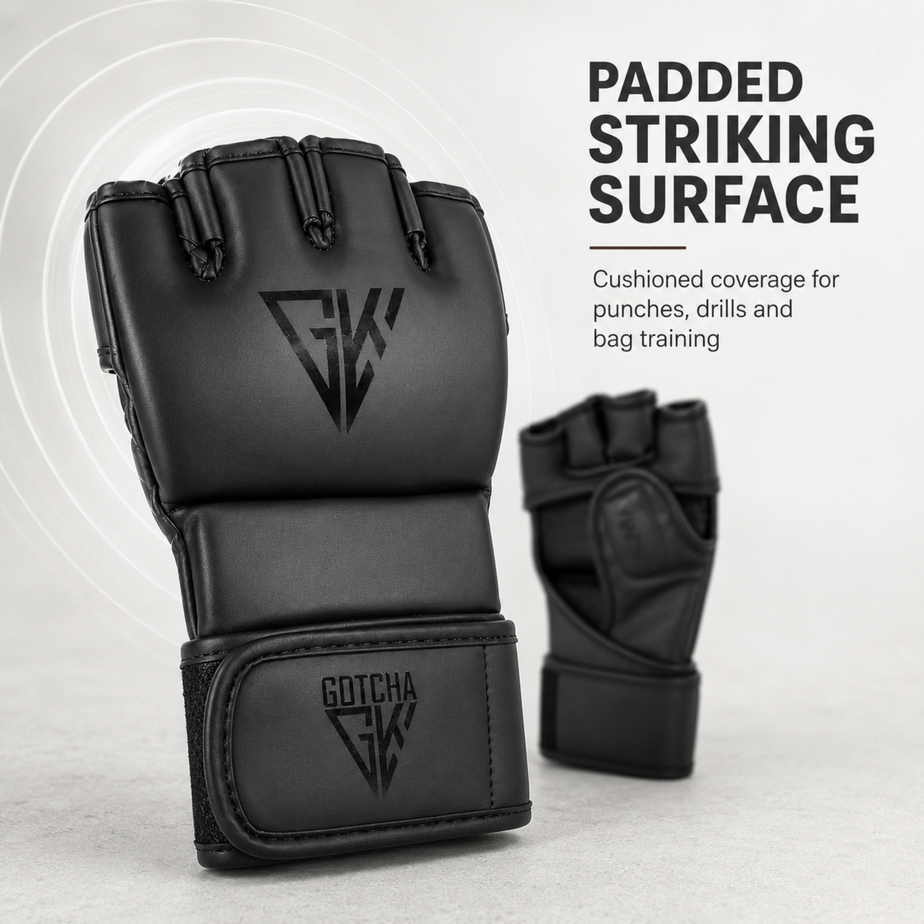 GotchaKart Open Finger MMA Gloves for Sparring Grappling Martial Arts Training Gloves