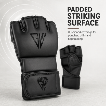 GotchaKart Open Finger MMA Gloves for Sparring Grappling Martial Arts Training Gloves