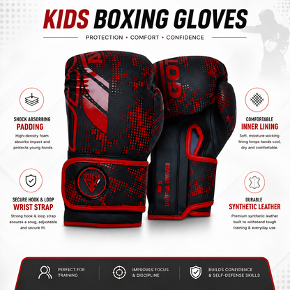 Kids Boxing Gloves - 4oz & 6oz Maya Hide Synthetic Leather - Junior Training Punching Bag Gloves - Sparring Kickboxing Muay Thai MMA Boxing Gloves for Boys & Girls