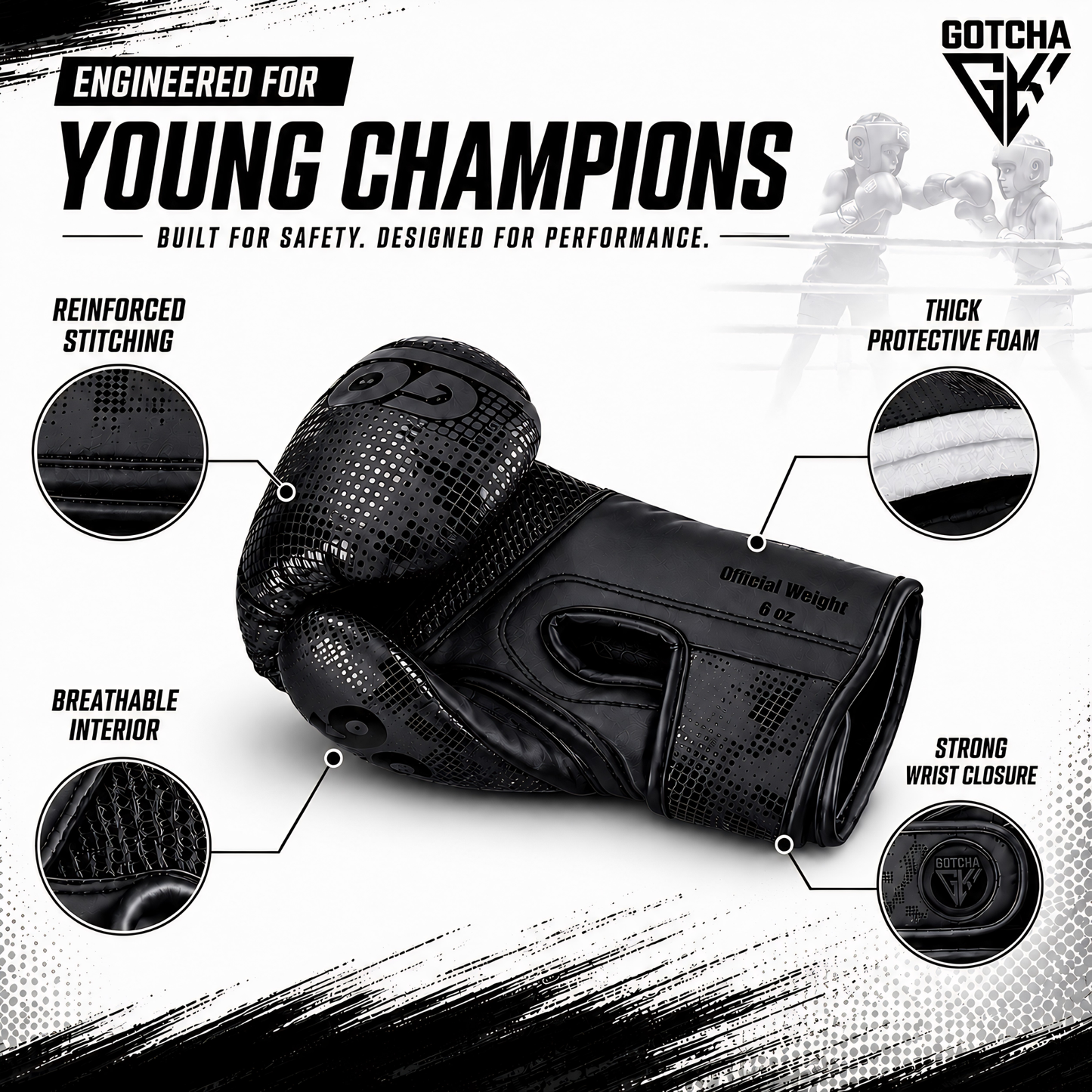 Kids Boxing Gloves - 4oz & 6oz Maya Hide Synthetic Leather - Junior Training Punching Bag Gloves - Sparring Kickboxing Muay Thai MMA Boxing Gloves for Boys & Girls