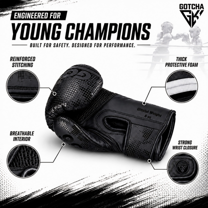 Kids Boxing Gloves - 4oz & 6oz Maya Hide Synthetic Leather - Junior Training Punching Bag Gloves - Sparring Kickboxing Muay Thai MMA Boxing Gloves for Boys & Girls