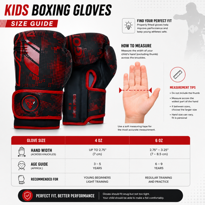 Kids Boxing Gloves - 4oz & 6oz Maya Hide Synthetic Leather - Junior Training Punching Bag Gloves - Sparring Kickboxing Muay Thai MMA Boxing Gloves for Boys & Girls