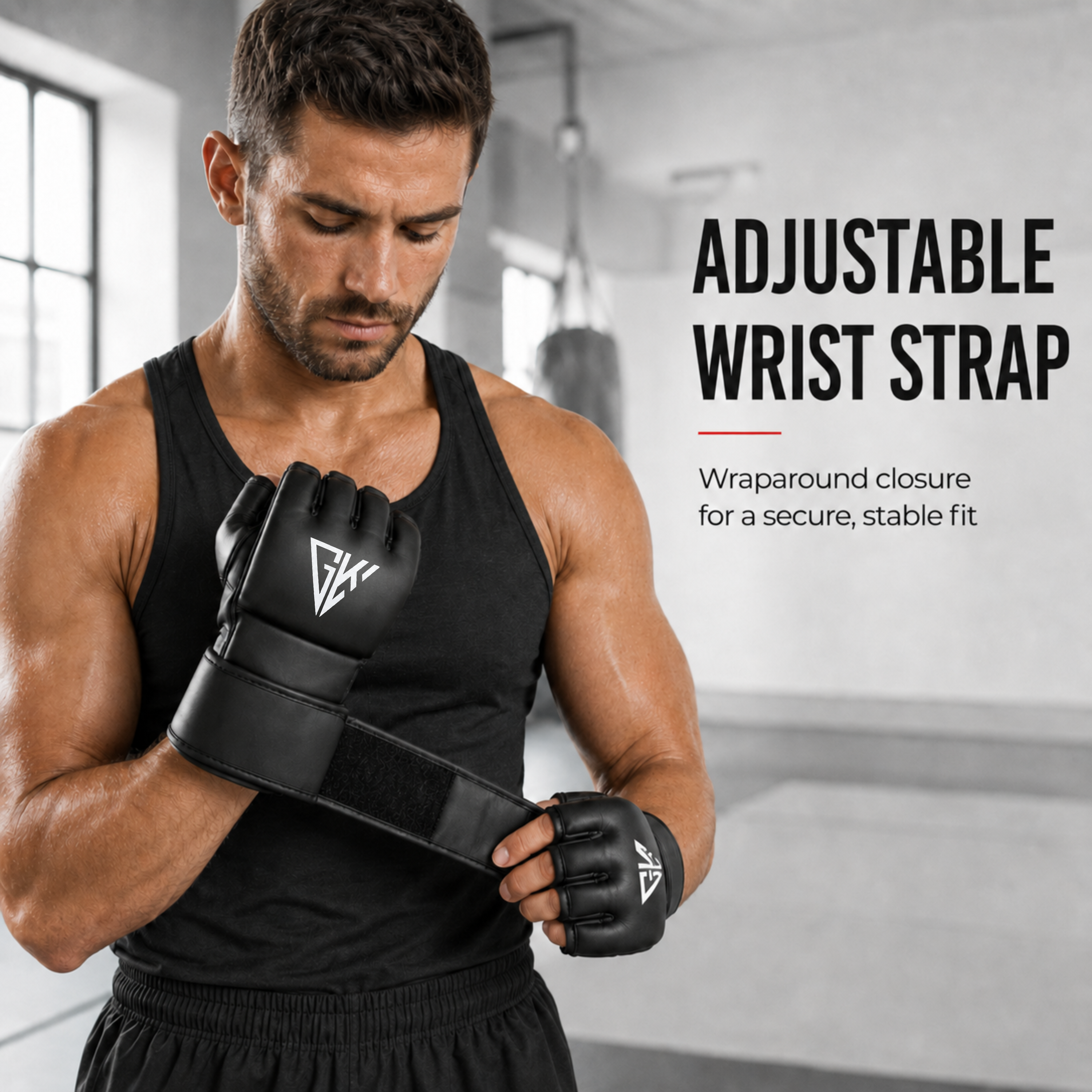 GotchaKart Open Finger MMA Gloves for Sparring Grappling Martial Arts Training Gloves