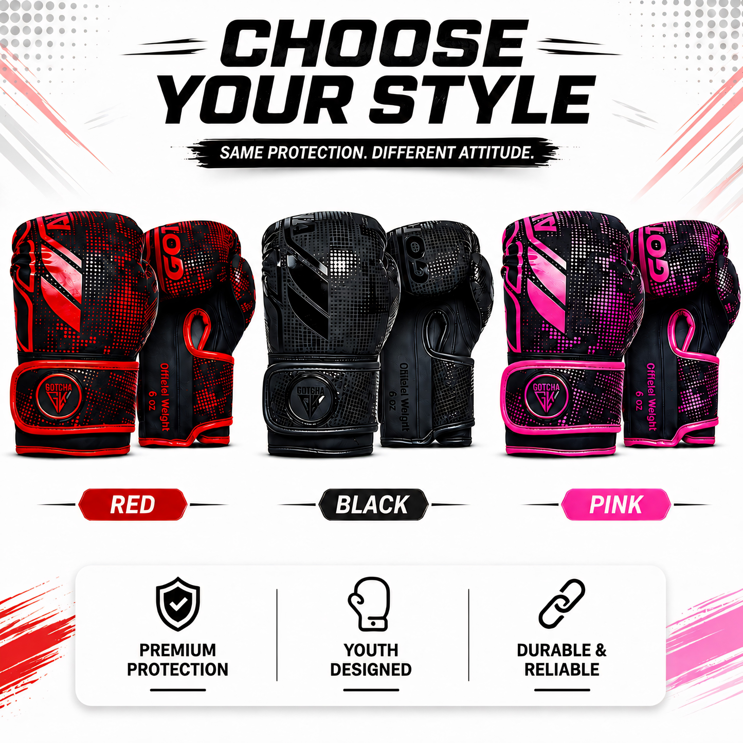 Kids Boxing Gloves - 4oz & 6oz Maya Hide Synthetic Leather - Junior Training Punching Bag Gloves - Sparring Kickboxing Muay Thai MMA Boxing Gloves for Boys & Girls