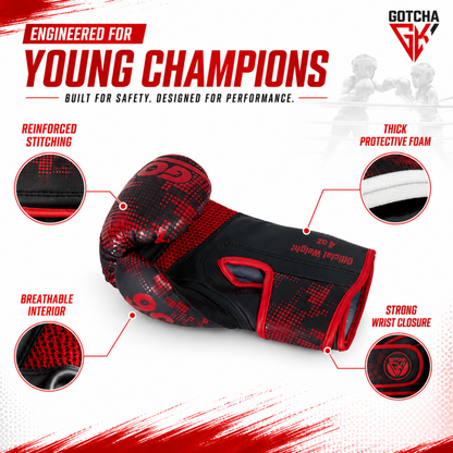 Kids Boxing Gloves - 4oz & 6oz Maya Hide Synthetic Leather - Junior Training Punching Bag Gloves - Sparring Kickboxing Muay Thai MMA Boxing Gloves for Boys & Girls