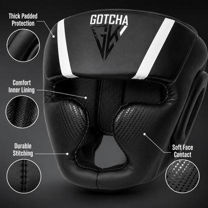 GotchaKart Boxing Headguard for Sparring, MMA, Muay Thai & Kickboxing Headgear