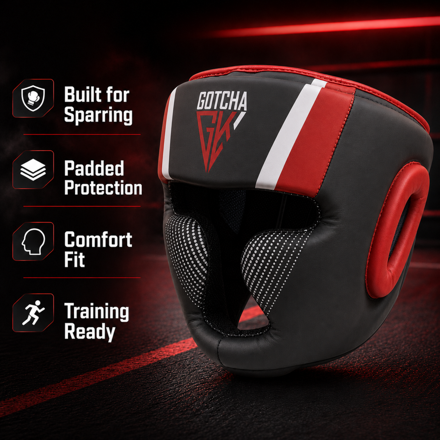 GotchaKart Boxing Headguard for Sparring, MMA, Muay Thai & Kickboxing Headgear
