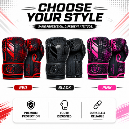 GotchaKart 4oz & 6oz Kids Boxing Gloves Focus Pads Set Youth MMA Training Gear