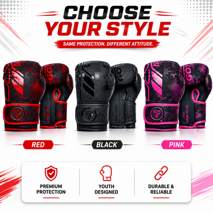 Kids Boxing Gloves - 4oz & 6oz Maya Hide Synthetic Leather - Junior Training Punching Bag Gloves - Sparring Kickboxing Muay Thai MMA Boxing Gloves for Boys & Girls