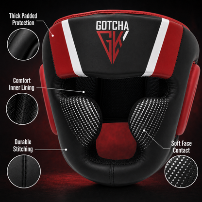 GotchaKart Boxing Headguard for Sparring, MMA, Muay Thai & Kickboxing Headgear