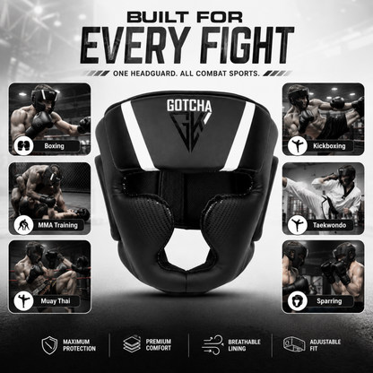 GotchaKart Boxing Headguard for Sparring, MMA, Muay Thai & Kickboxing Headgear