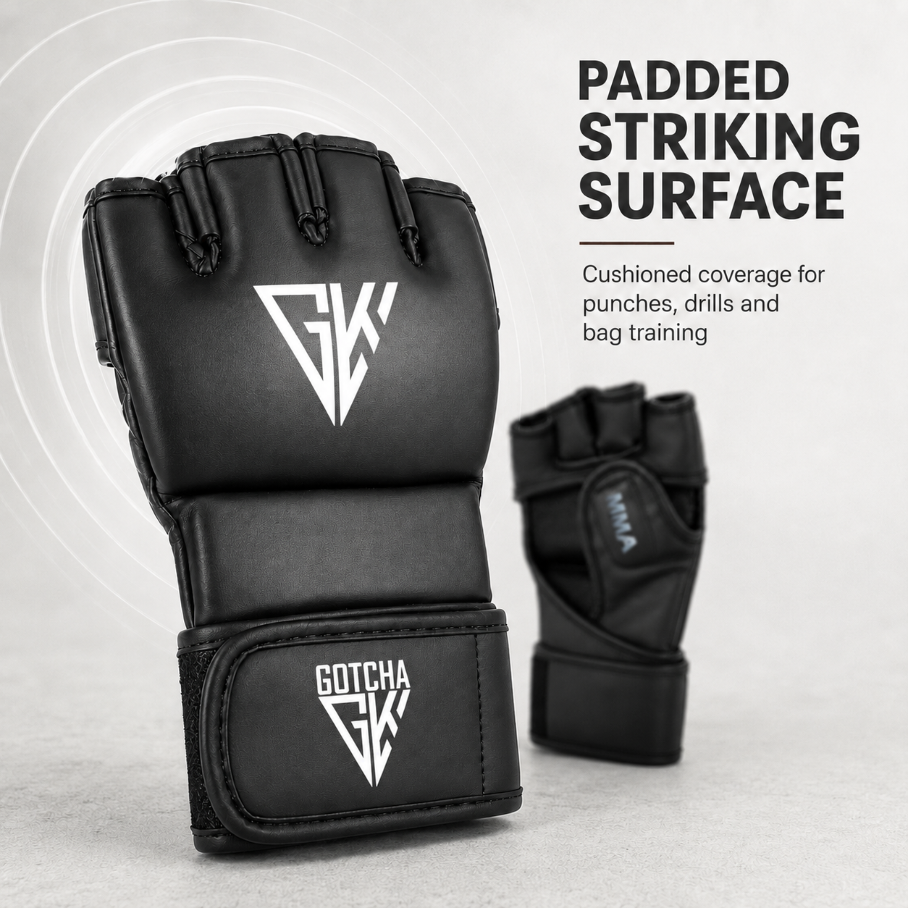 GotchaKart Open Finger MMA Gloves for Sparring Grappling Martial Arts Training Gloves