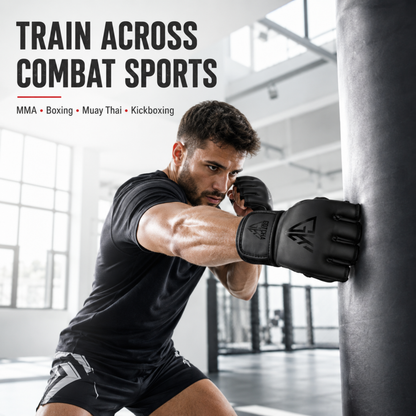 GotchaKart Open Finger MMA Gloves for Sparring Grappling Martial Arts Training Gloves