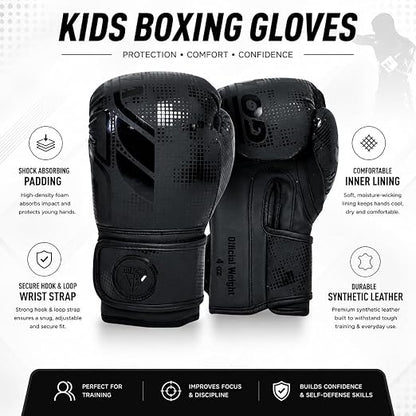Kids Boxing Gloves - Junior Training Gloves 4oz & 6oz - Muay Thai Sparring MMA Kickboxing Punch Bag Boxing Gloves Kids, Maya Hide Leather Punching Fitness, Workouts & Practice