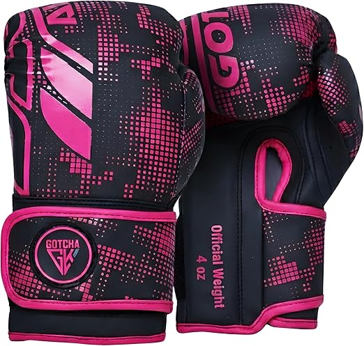 Kids Boxing Gloves - Junior Training Gloves 4oz & 6oz - Muay Thai Sparring MMA Kickboxing Punch Bag Boxing Gloves Kids, Maya Hide Leather Punching Fitness, Workouts & Practice