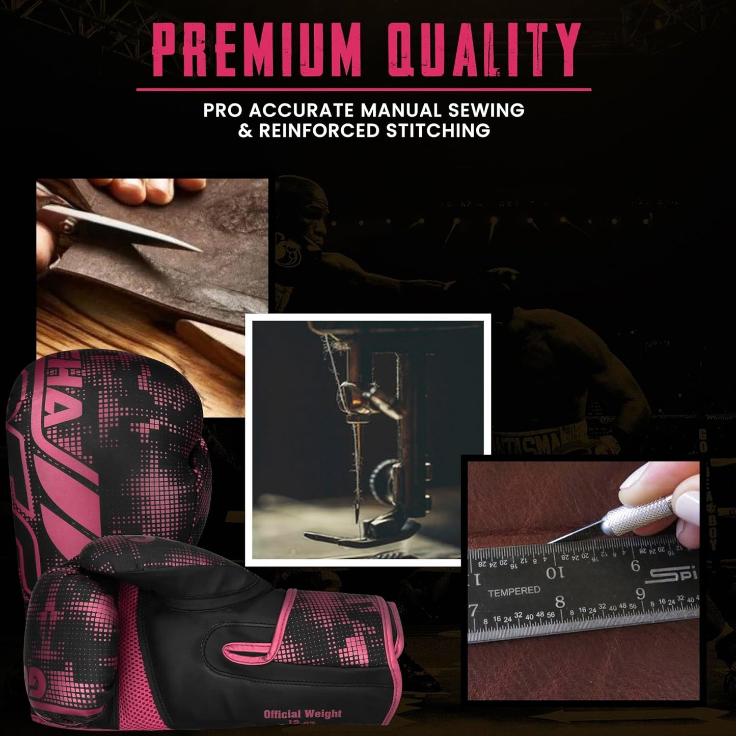Premium Boxing Gloves for MMA, Fitness and Training - Men & Women