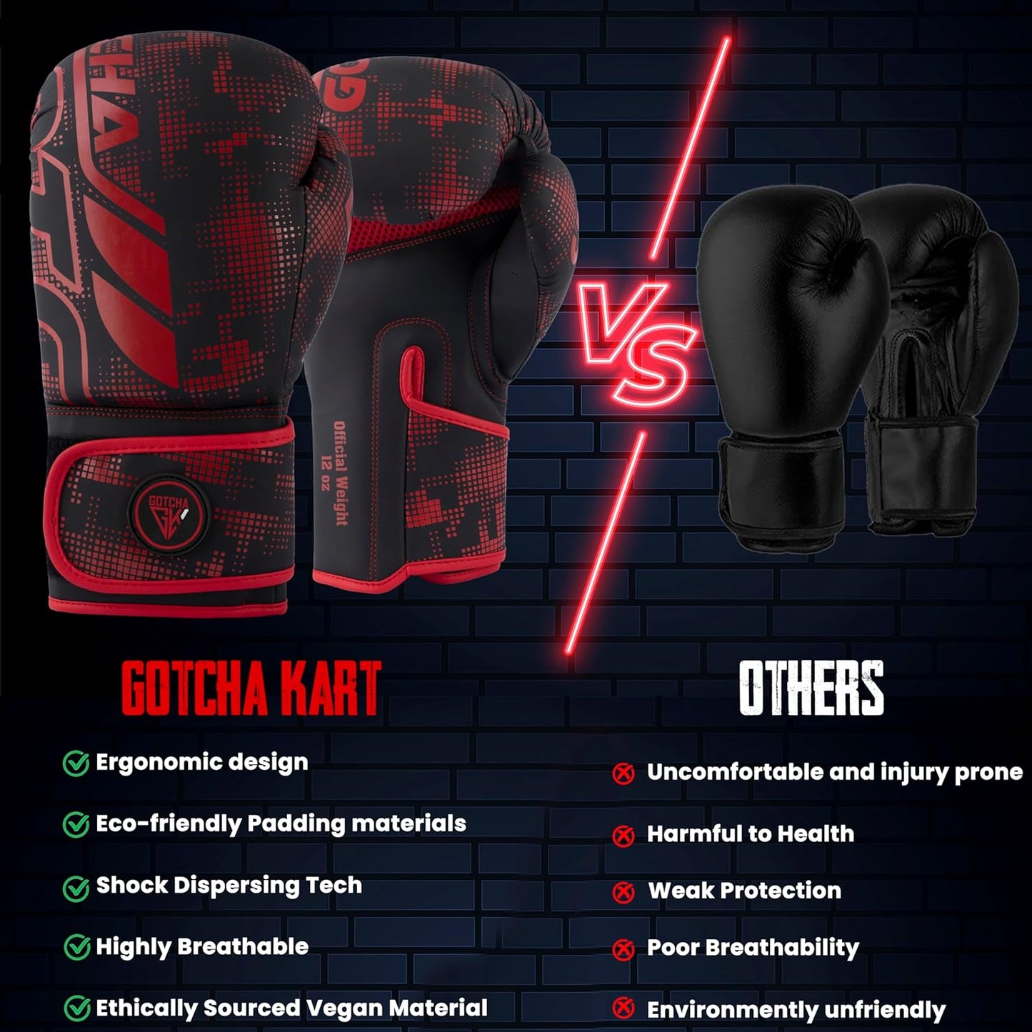 Premium Boxing Gloves for MMA, Fitness and Training - Men & Women