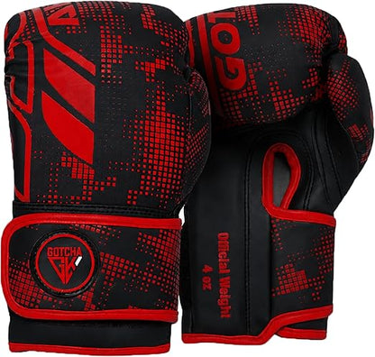 Kids Boxing Gloves - Junior Training Gloves 4oz & 6oz - Muay Thai Sparring MMA Kickboxing Punch Bag Boxing Gloves Kids, Maya Hide Leather Punching Fitness, Workouts & Practice