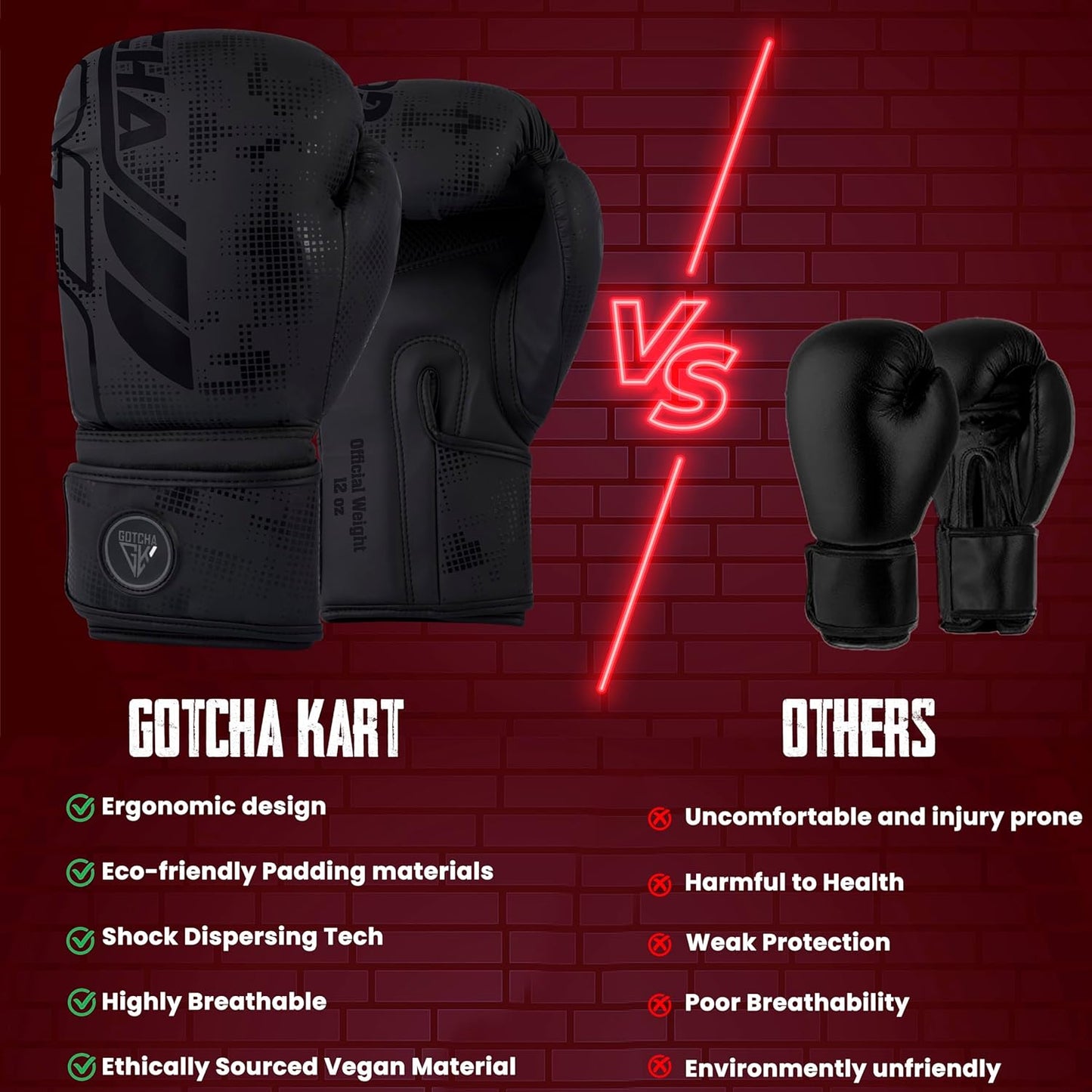 Premium Boxing Gloves for MMA, Fitness and Training - Men & Women