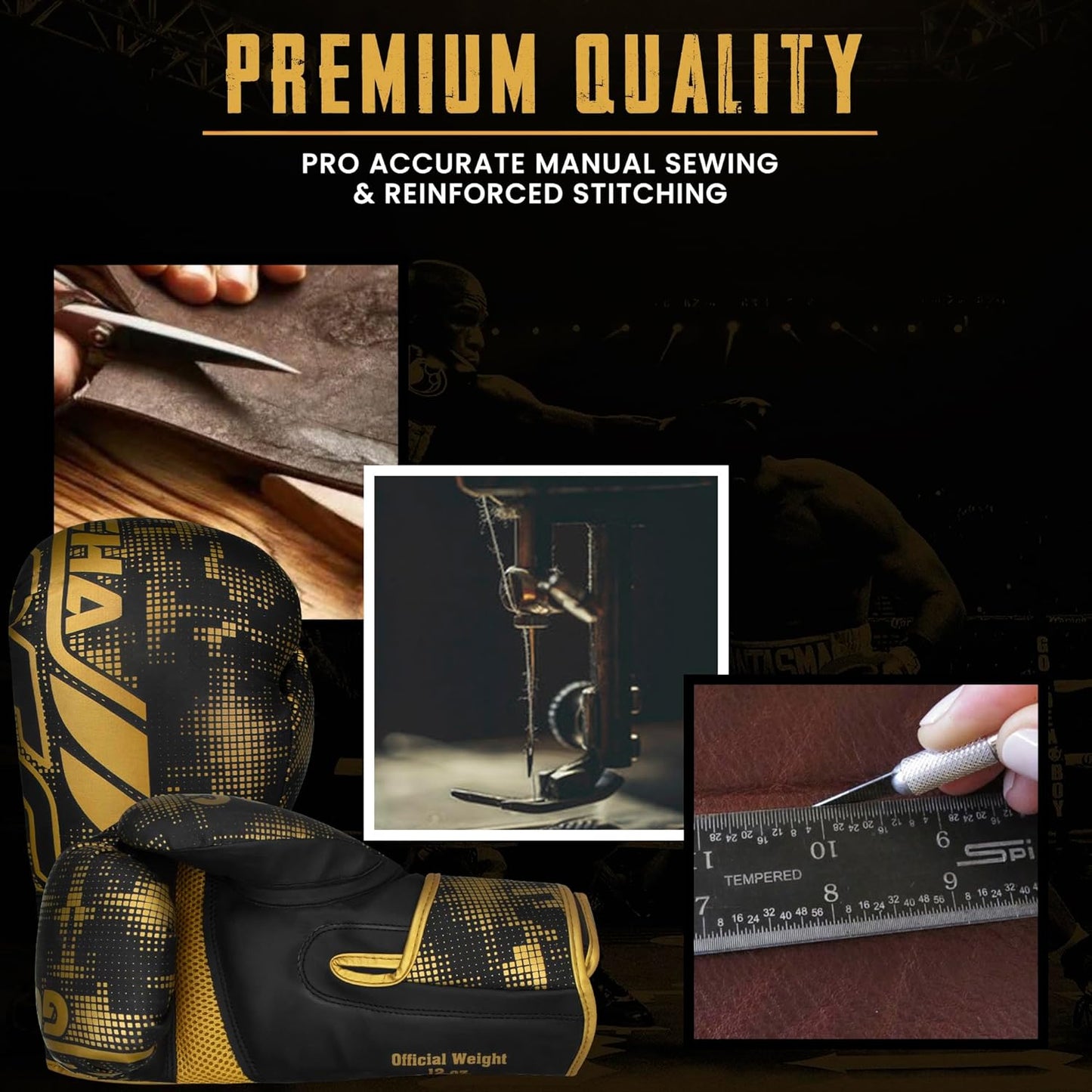 Premium Boxing Gloves for MMA, Fitness and Training - Men & Women