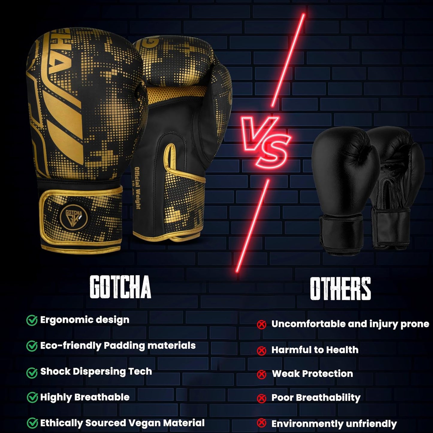 Premium Boxing Gloves for MMA, Fitness and Training - Men & Women