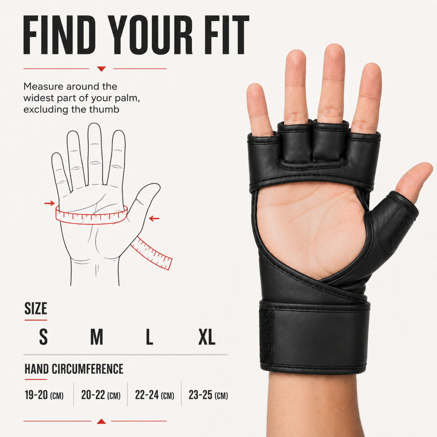 GotchaKart Open Finger MMA Gloves for Sparring Grappling Martial Arts Training Gloves