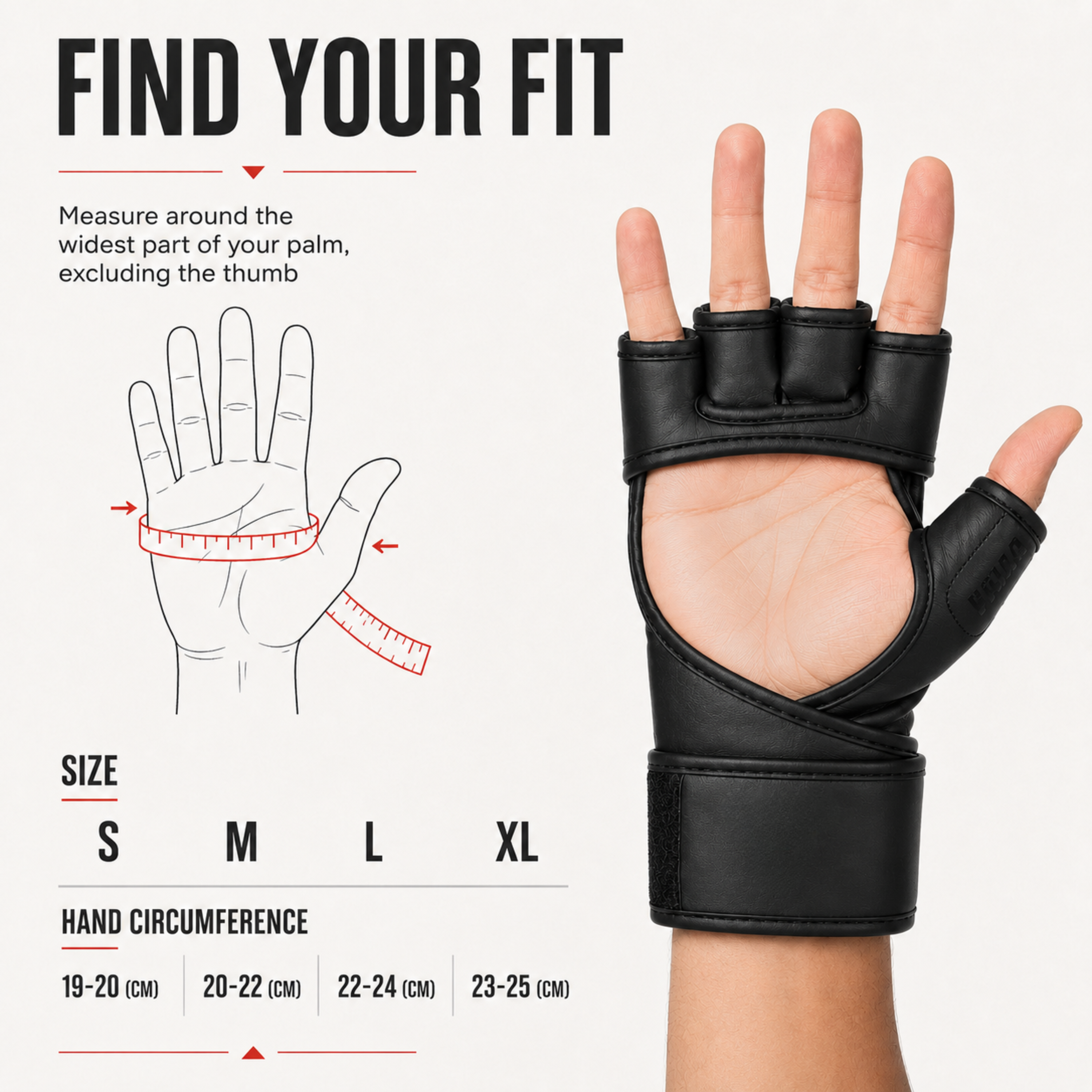 GotchaKart Open Finger MMA Gloves for Sparring Grappling Martial Arts Training Gloves