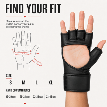GotchaKart Open Finger MMA Gloves for Sparring Grappling Martial Arts Training Gloves