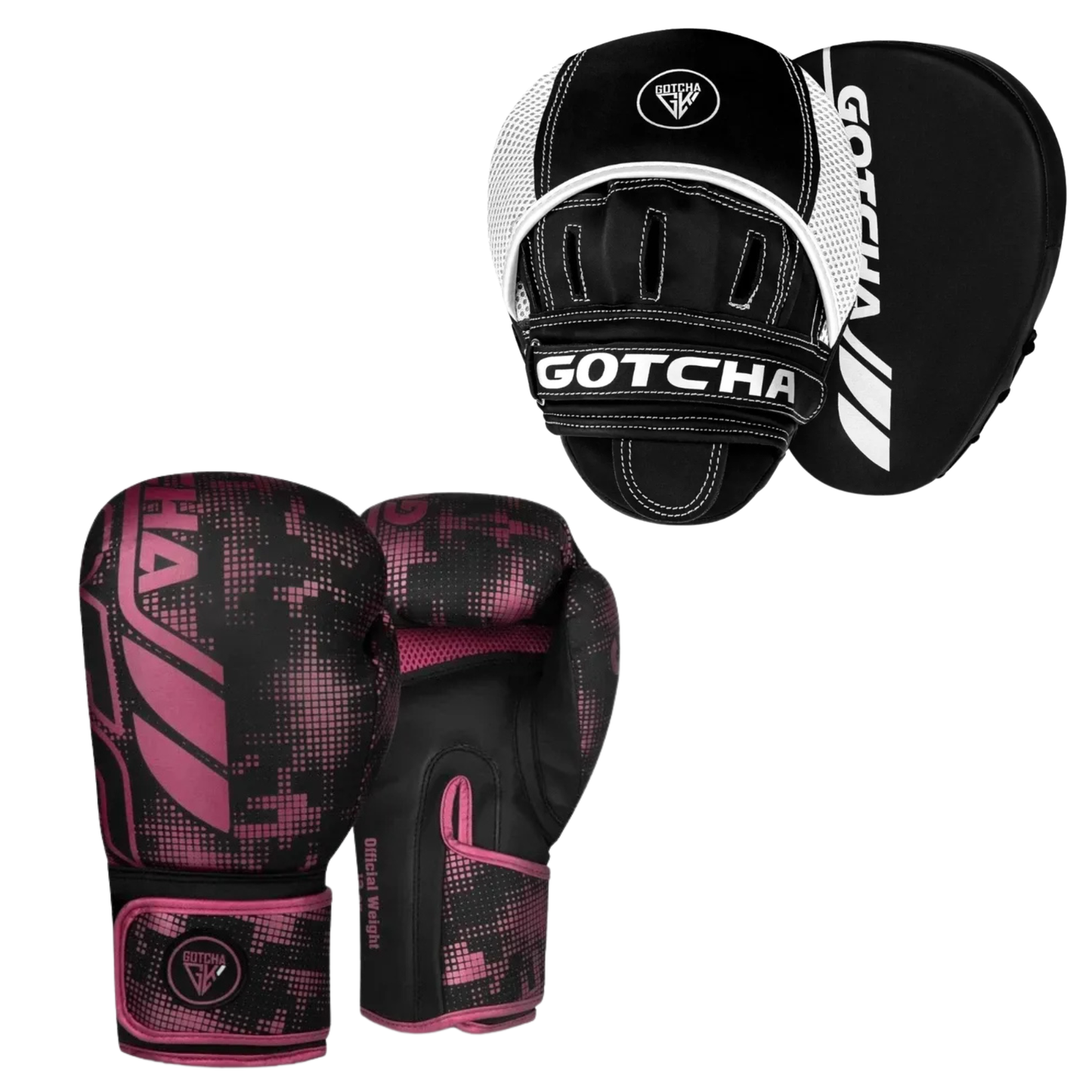 Boxing Gloves & Focus Pads Set 8oz–16oz Premium Synthetic Leather MMA Sparring & Training Punch Mitts Kit for Boxing, Kickboxing & Muay Thai