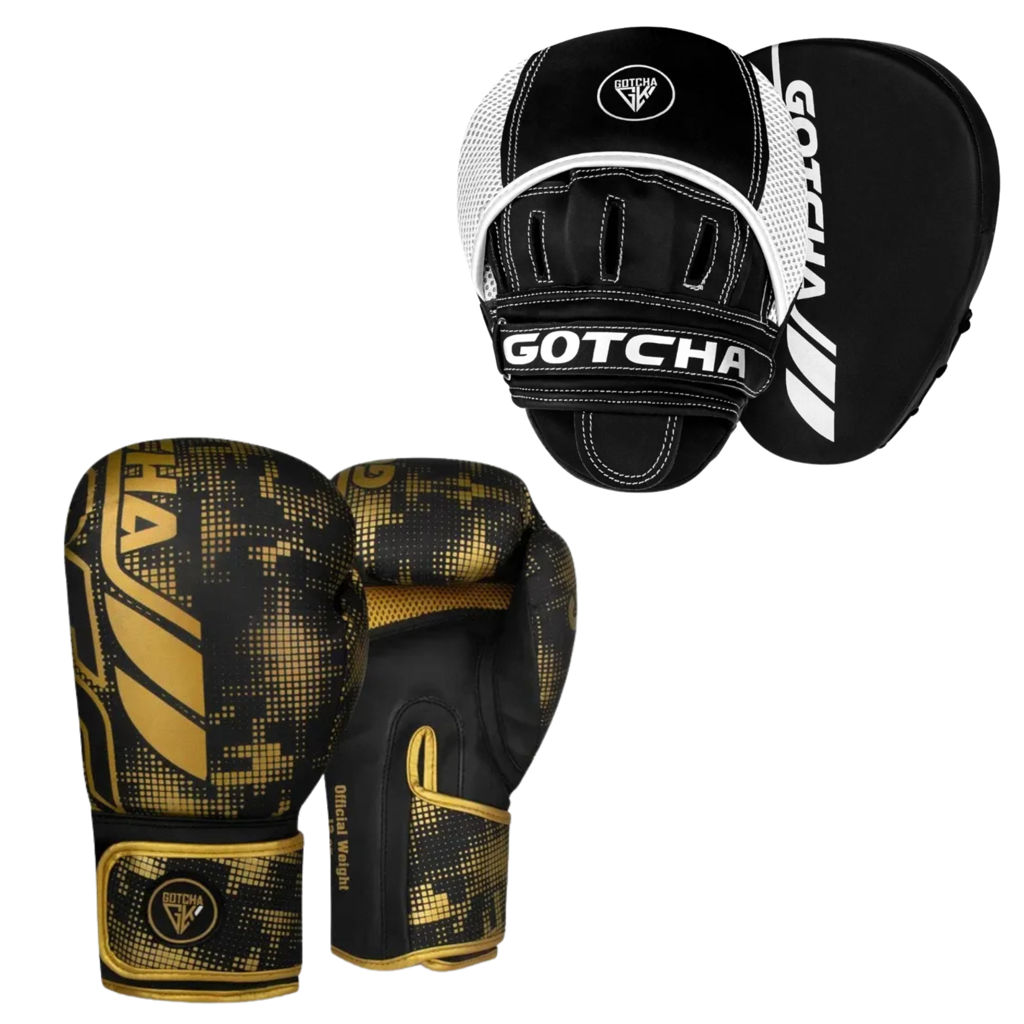 Boxing Gloves & Focus Pads Set 8oz–16oz Premium Synthetic Leather MMA Sparring & Training Punch Mitts Kit for Boxing, Kickboxing & Muay Thai